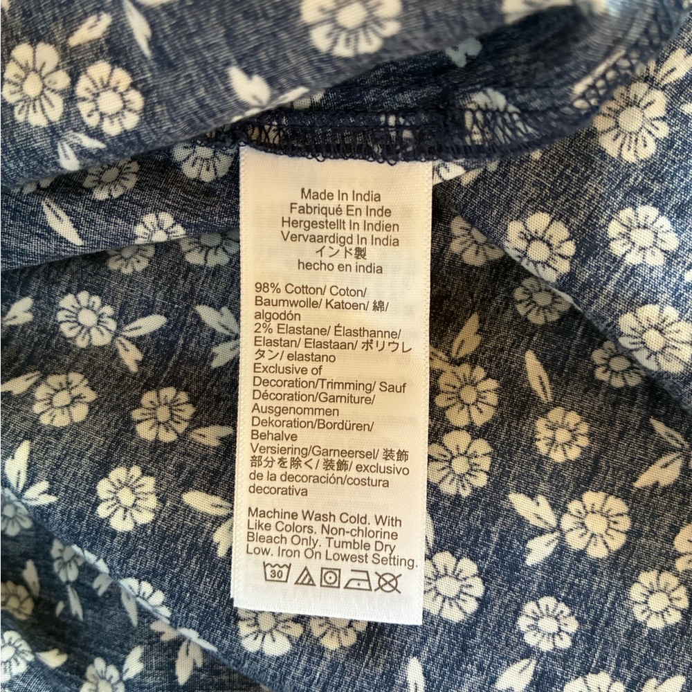 J. Crew Navy Midi Floral Dress Scallop Neckline - Picture 6 of 6